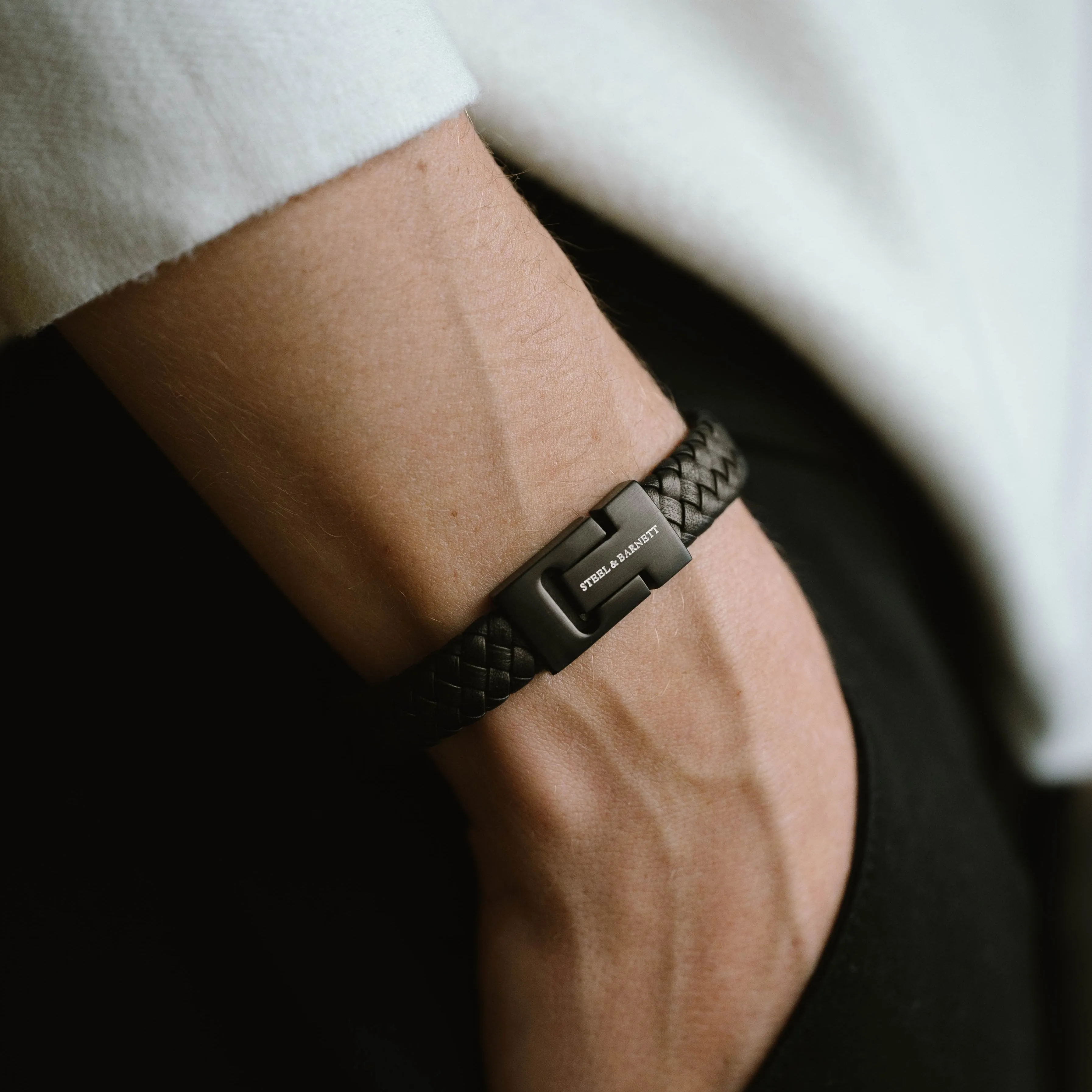 Black Edition Leather Bracelet Harrison LBH007-55E-70U-S