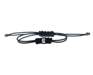 Black rope bracelet with a diamond letter