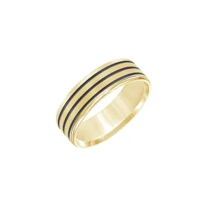 Black Stripe 7mm Band