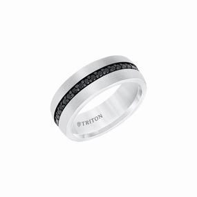 Black Sapphire White Tungsten Band