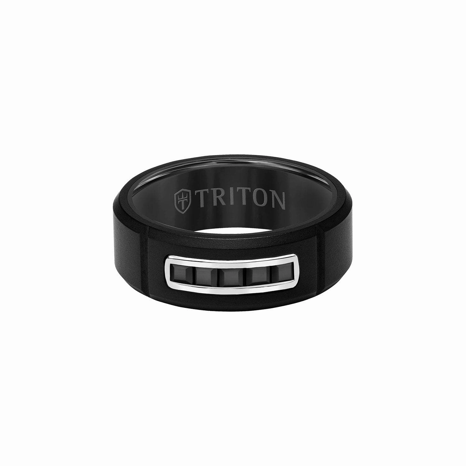 Black Tungsten and Ceramic Sapphire Band