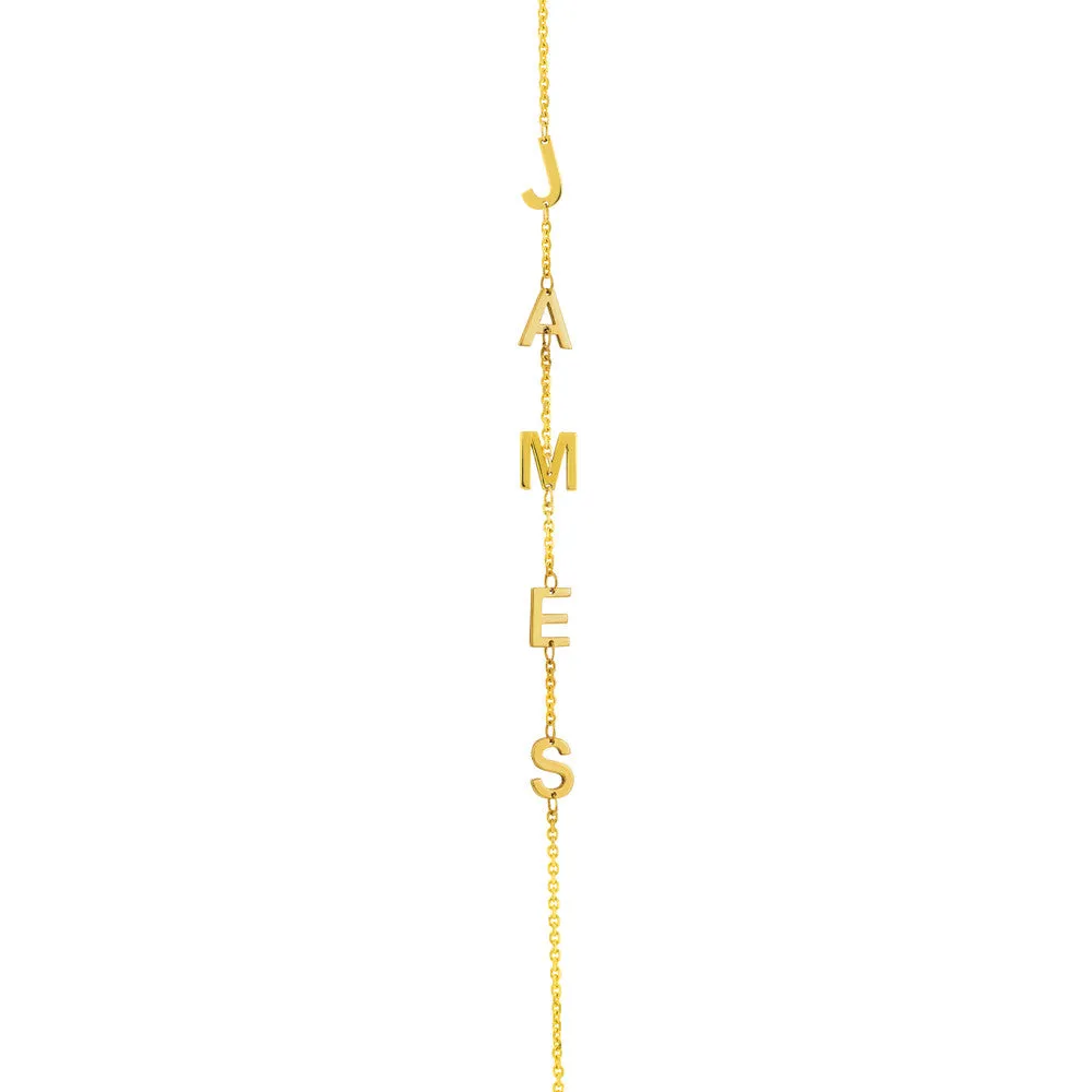 Block Initials Adjustable Bracelet