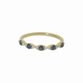 Blue Sapphire & Diamond Band with Marquise Stations
