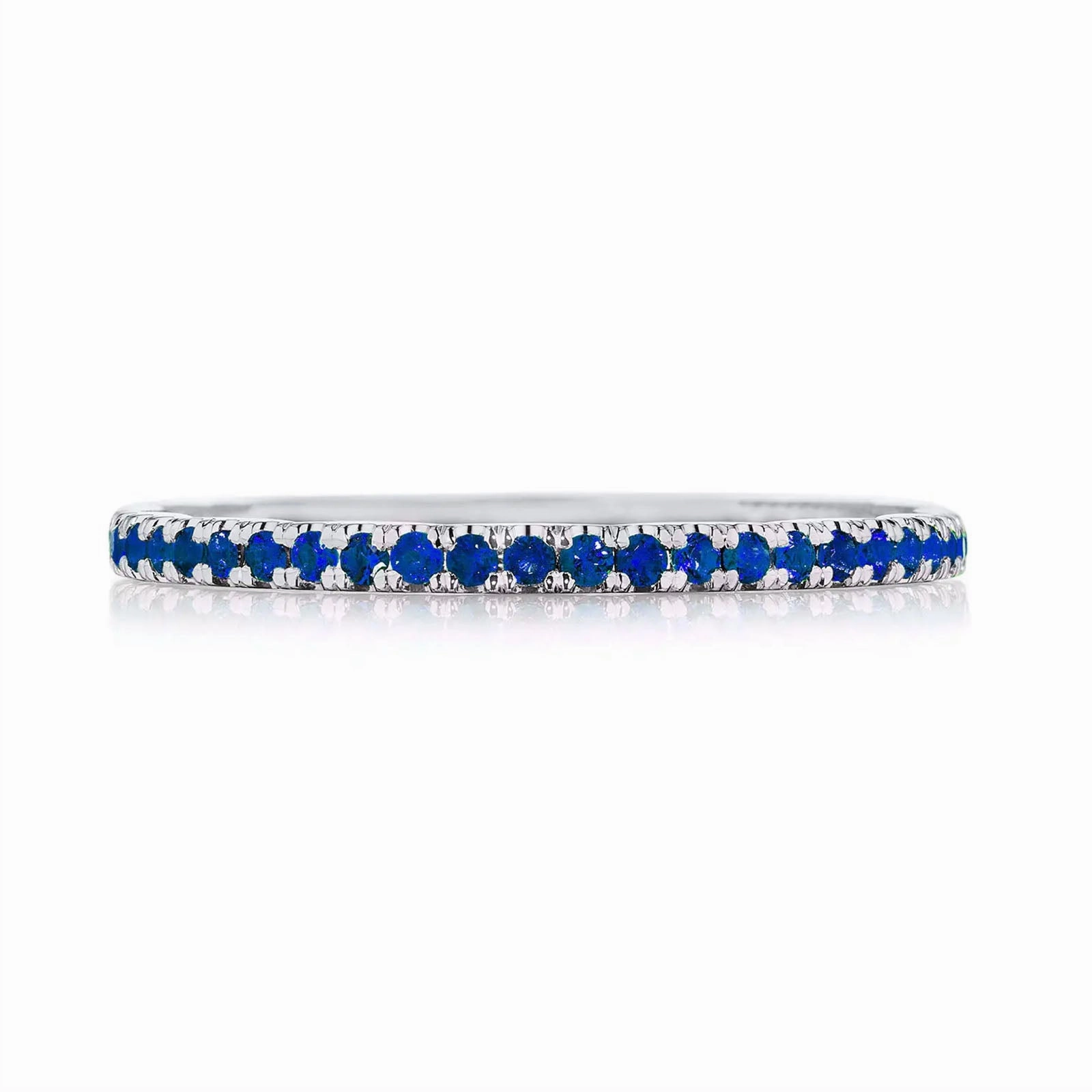 Blue Sapphire Sculpted Crescent Band