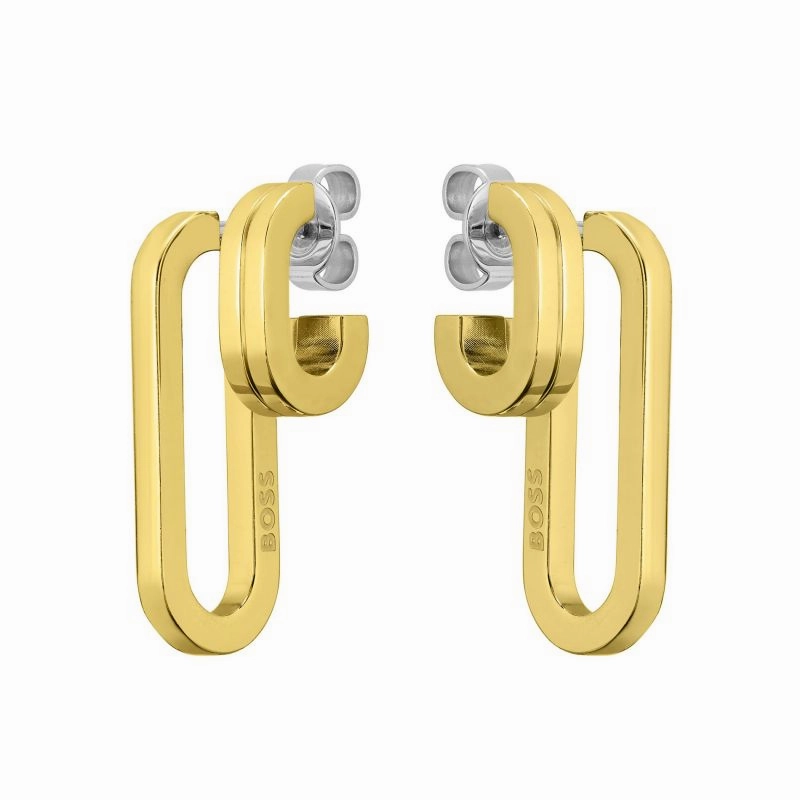 Boss Jewellery Ladies Gold Plated Drop Earrings 1580325