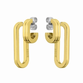 Boss Jewellery Ladies Gold Plated Drop Earrings 1580325