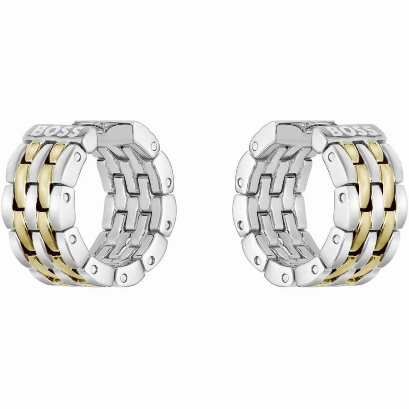 Boss Jewellery Ladies Isla Two Tone Hoop Earrings 1580531