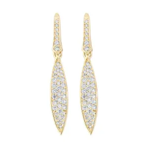 Boucle d'oreilles en or jaune serti de diamants