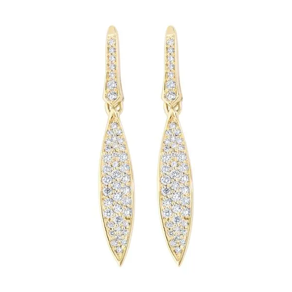 Boucle d'oreilles en or jaune serti de diamants