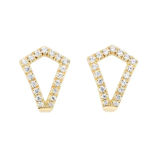 Boucle d'oreilles en or jaune serties de diamants.