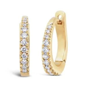 Boucle d'oreilles en or jaune serties de diamants