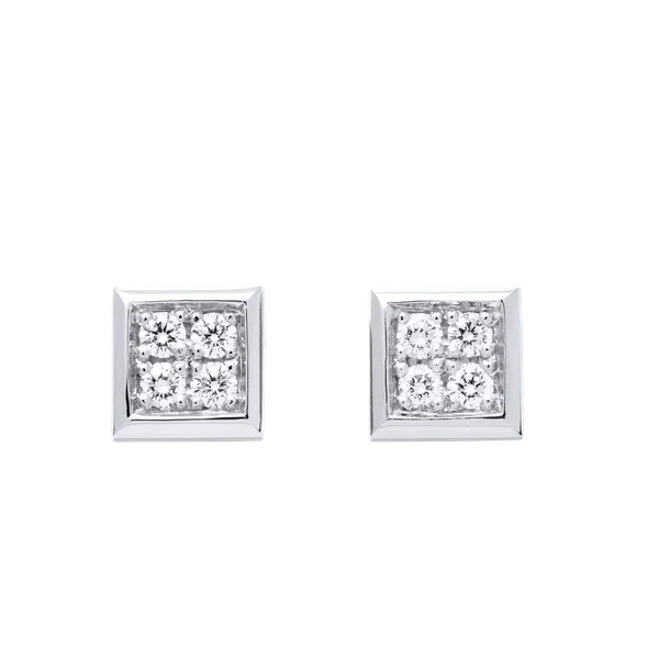 Boucles d'oreille en or blanc serties de diamants.