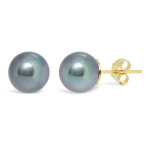 Boucles d'oreille en or jaune et perles de Tahiti