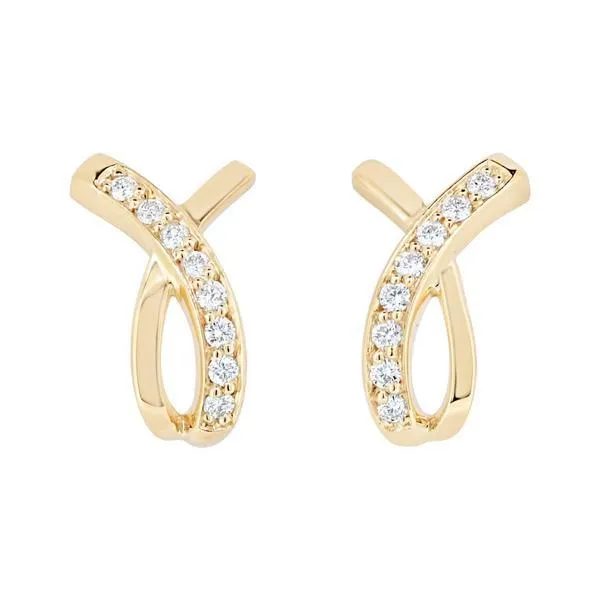 Boucles d'oreille en or jaune serti de diamants