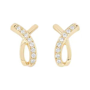 Boucles d'oreille en or jaune serti de diamants