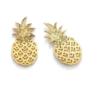 Boucles d'oreilles Ananas en or jaune.