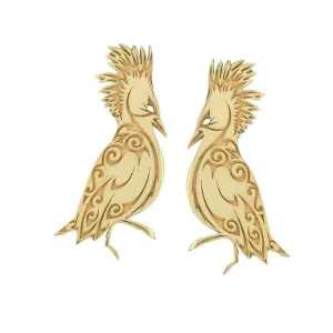 Boucles d'oreilles cagou en or jaune.