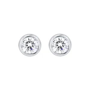 Boucles d'oreilles en or blanc serties de diamants en serti clos
