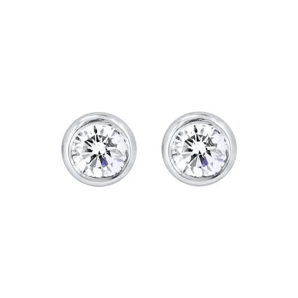 Boucles d'oreilles en or blanc serties de diamants en serti clos
