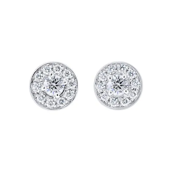 Boucles d'oreilles en or blanc serties de diamants.