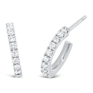 Boucles d'oreilles en or blanc serties de diamants