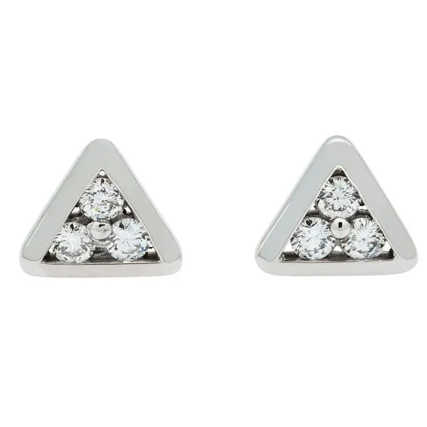 Boucles d'oreilles en or blanc serties de diamants