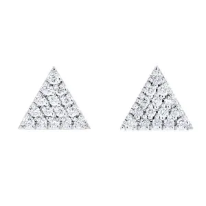 Boucles d'oreilles en or blanc serties de diamants.