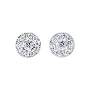 Boucles d'oreilles en or blanc serties de diamants.