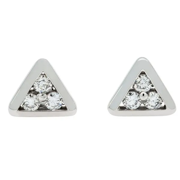 Boucles d'oreilles en or blanc serties de diamants.