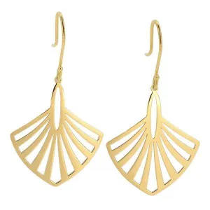 Boucles d'oreilles en or jaune motif feuille.