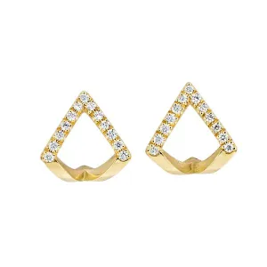 Boucles d'oreilles en or jaune serties de diamants.