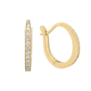 Boucles d'oreilles en or jaune serties de diamants