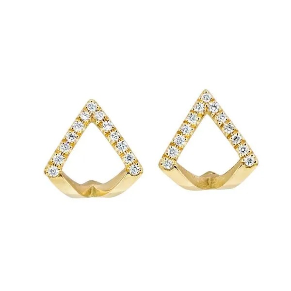Boucles d'oreilles en or jaune serties de diamants.
