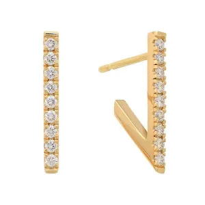 Boucles d'oreilles en or jaune serties de diamants.