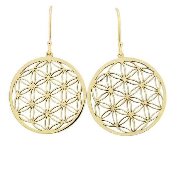 Boucles d'oreilles Fleur de vie or jaune 18 carats