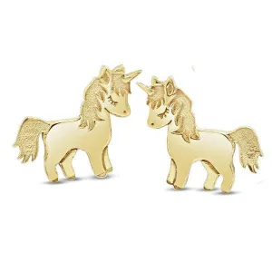 Boucles d'oreilles Licorne en or jaune