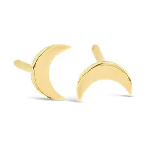 Boucles d'oreilles lune en or jaune.