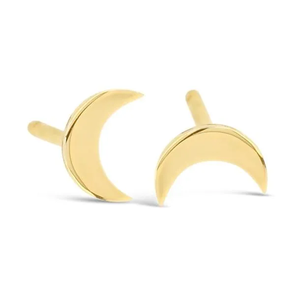 Boucles d'oreilles lune en or jaune.