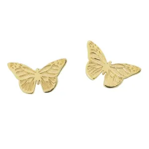 Boucles d'oreilles papillon en or jaune.