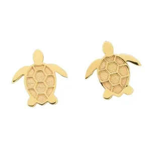 Boucles d'oreilles Tortue en or jaune.