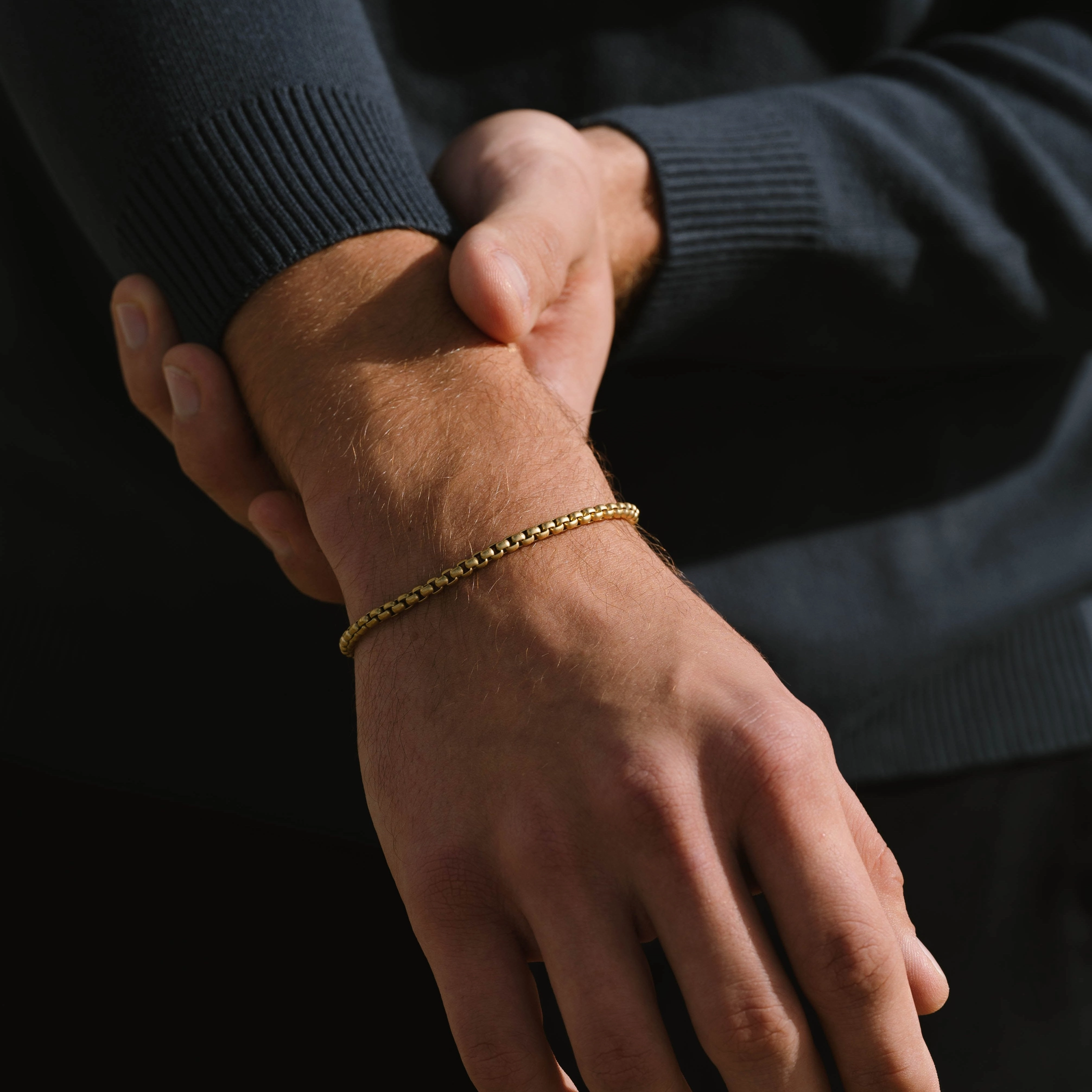 Boxed 4mm Chain Bracelet 18K Gold Adjustable B-BOX03-40E50U-TU