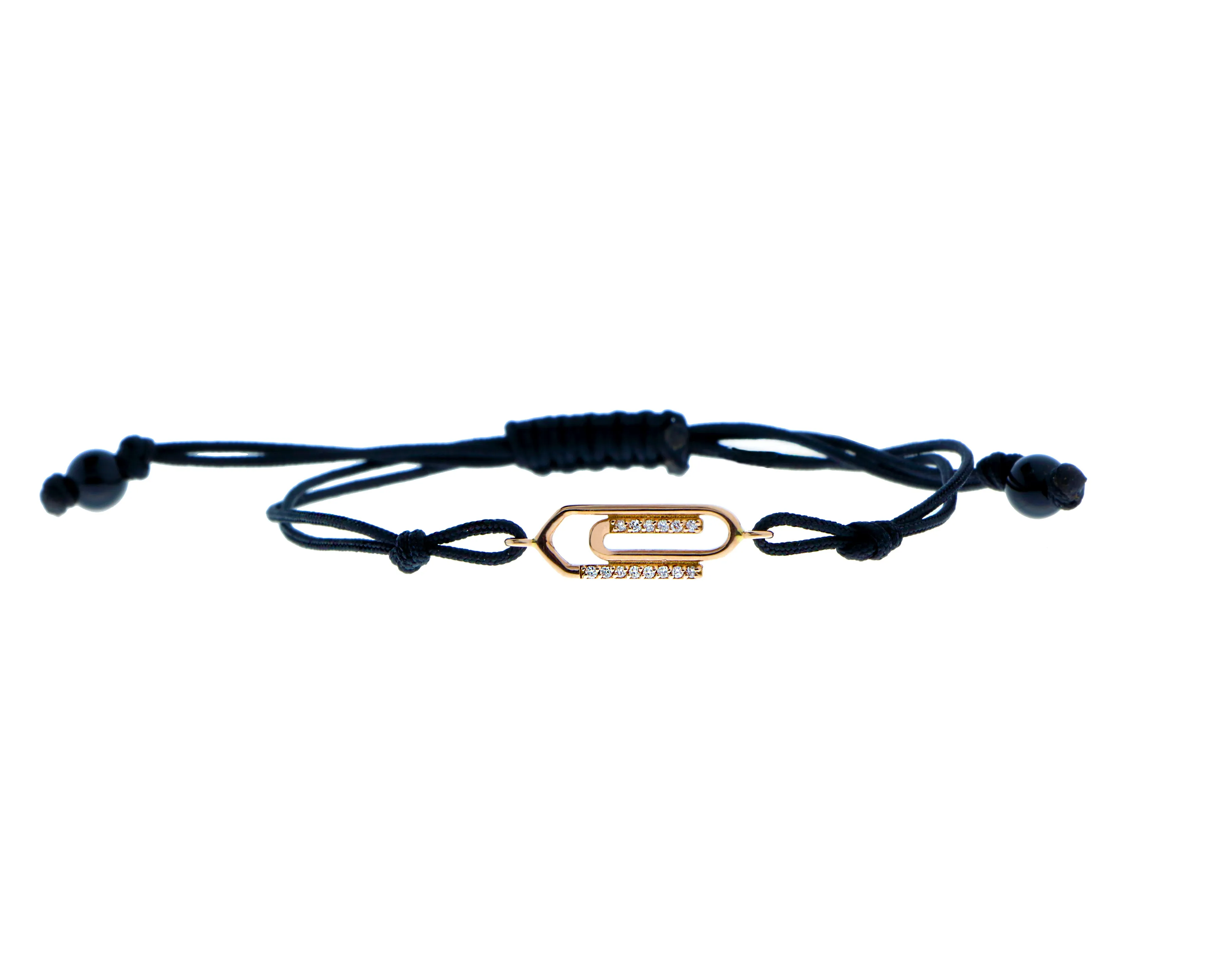 Bracelet rose gold and diamond safety pin