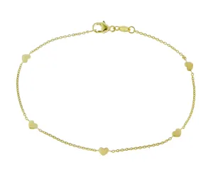 Bracelet with 5 hearts
