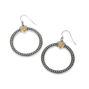 Brighton Pretty Tough Bold Heart Two Tone French Wire Earrings