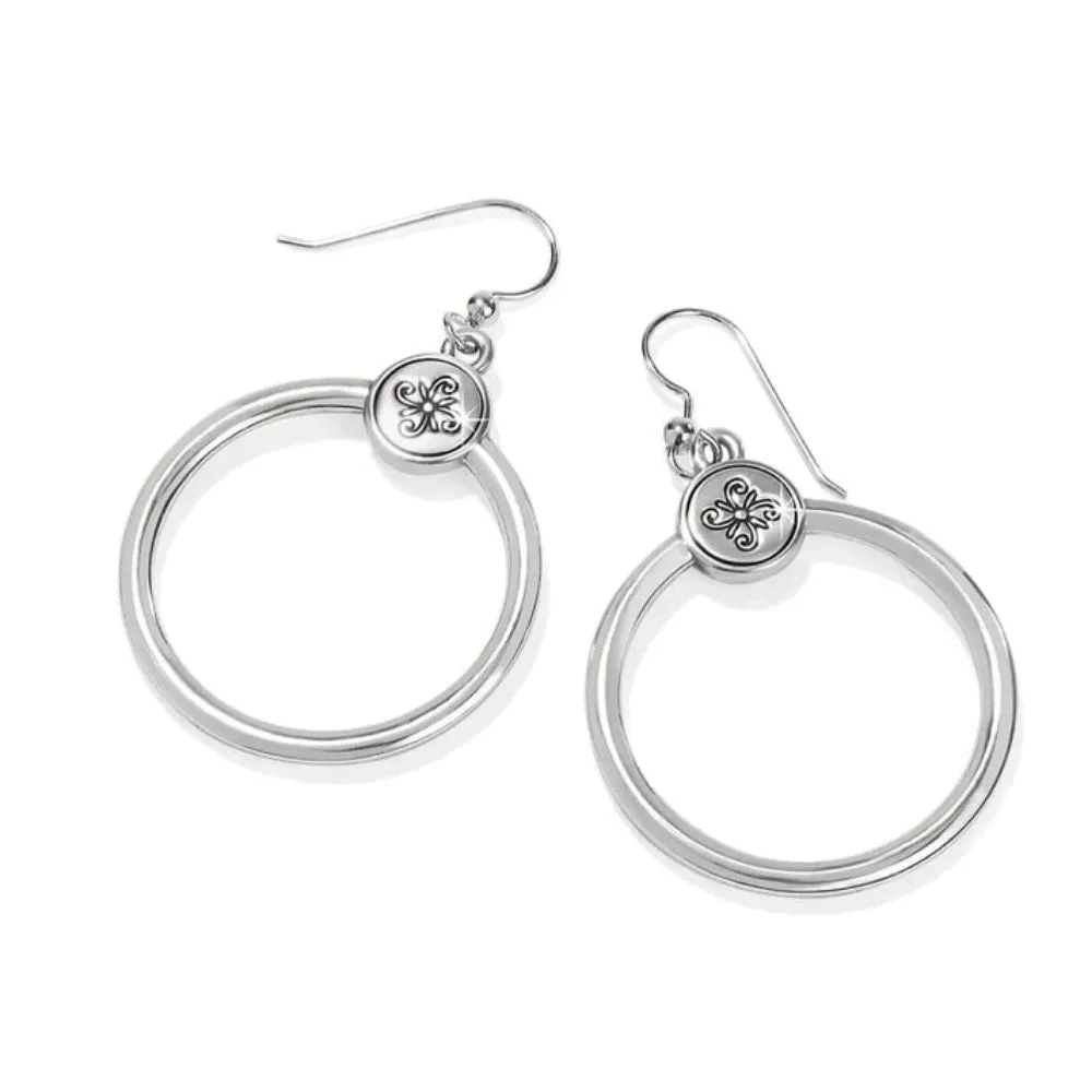 Brighton Pretty Tough Bold Heart Two Tone French Wire Earrings