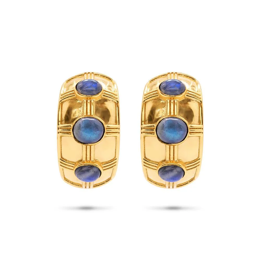 Capucine de Wulf Cleopatra Bold Hoop Earrings with Blue Labradorite