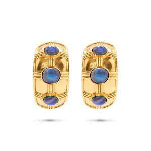 Capucine de Wulf Cleopatra Bold Hoop Earrings with Blue Labradorite