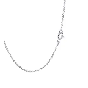 Chaine or blanc 18 cts maille forat ronde 1,2 mm longueur 42 cm