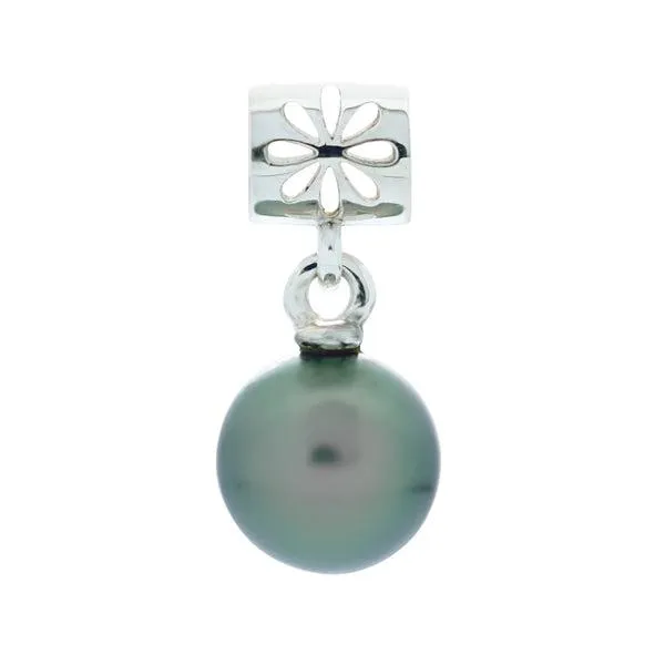 Charms pour PANDORA en argent 925 et perle de Tahiti. ronde A 8.6/9.5mm