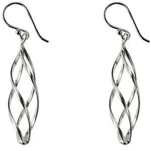 Classic Women's Earrings - Sterling Silver Long Twisted French Wire Closure | A-1914